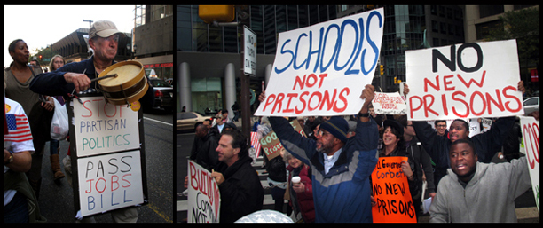Marchers approach City Hall location of Occupy Philadelphia
